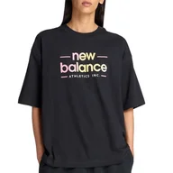 Koszulki i topy damskie - Koszulka damska New Balance WT53916BK - czarna - miniaturka - grafika 1