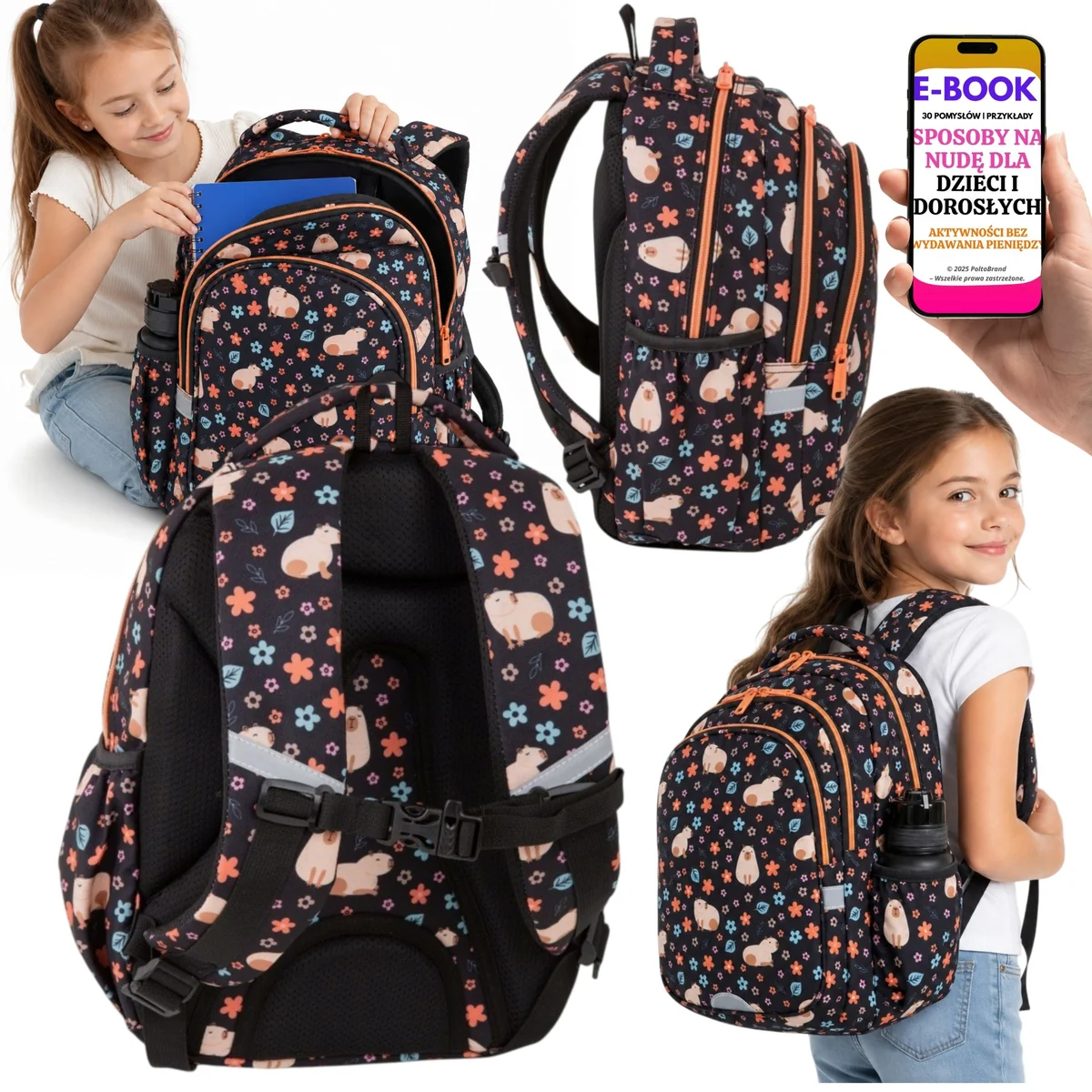 PLECAK COOLPACK JERRY KAPIBARA do SZKOŁY dla DZIECKA 21L Duży A4 2 Komory + E-BOOK-3
