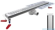 Odpływy liniowe - Wiper New Premium Ponente Odpływ liniowy z kołnierzem 80 cm syfon drop 50 szlif 500.0171.02.080 - miniaturka - grafika 1