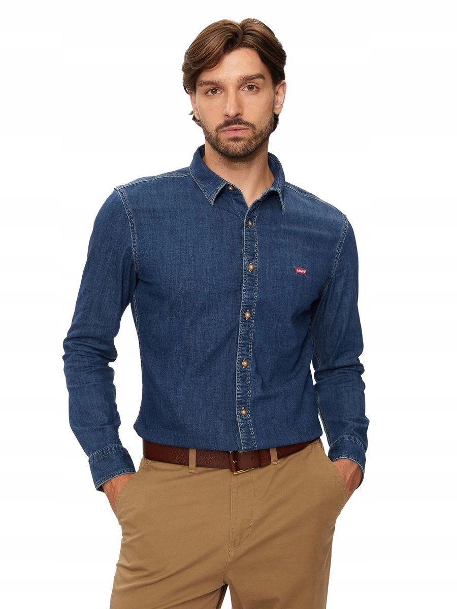 LEVI'S KOSZULA MĘSKA GRANATOWA CASUAL NA GUZIKI S 6BA