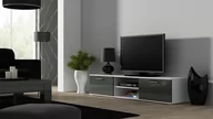Szafki RTV - Cama Szafka RTV SOHO 180 biały szary połysk SOHORTV180BI/SZ - miniaturka - grafika 1