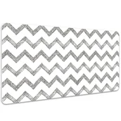 Podkładki na biurko - Ochronna mata na biurko Srebrne zygzaki 100x50 cm, Dywanomat - miniaturka - grafika 1
