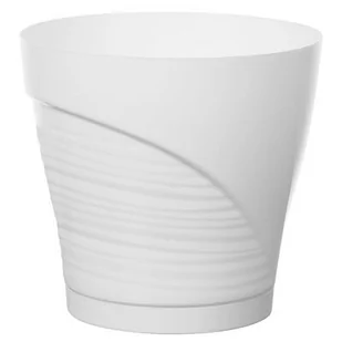 Doniczka Porto z podstawkiem 13 cm biała - Donice - miniaturka - grafika 1