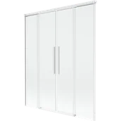Parawany nawannowe - Mexen Rox parawan nawannowy 2-skrzydłowy rozsuwany 140 x 150 cm, transparent, biały - 8C9-140-002-20-00 - miniaturka - grafika 1