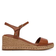 Espadryle damskie - Espadryle Tommy Hilfiger Th Monogram Leather Wedge Espadrilles FW0FW09340 Brązowy - miniaturka - grafika 1