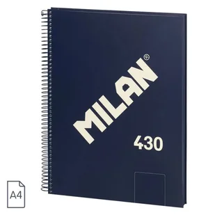 ZESZYT NOTES NA SPIRALI A4 MILAN GŁADKI 80 KARTEK SERIA 1918 NIEBIESKI - Zeszyty szkolne - miniaturka - grafika 1