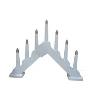 Ozdoby bożonarodzeniowe - Świecznik adwentowy drewniany 7 LED ciepłe białe światło - miniaturka - grafika 1