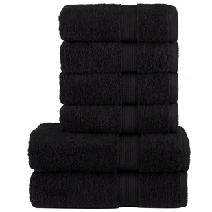vidaXL 6-częściowy zestaw ręczników premium SOLUND, czarny, 600 g/cm² - Ręczniki - miniaturka - grafika 1