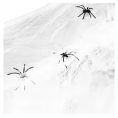 Halloween - Ozdoba na Halloween pajęczyna z 2 pająkami dekoracja sieć pajęcza 1,9 m - miniaturka - grafika 1