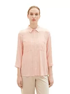 Bluzki damskie - TOM TAILOR Damski Bluzka 1035257, 29927 - Orange White Stripe Woven, 36 - miniaturka - grafika 1