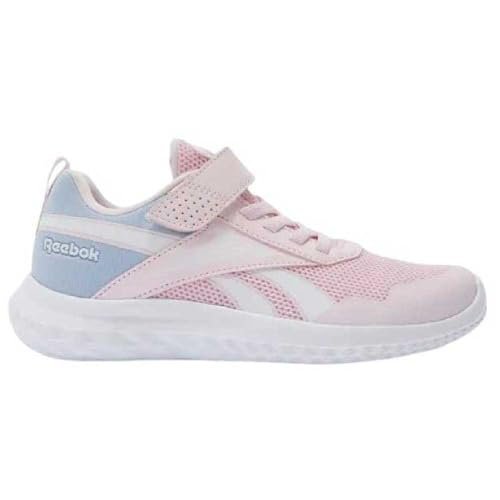 Reebok Dziewczęce Rush Runner 5 Elastic Lace & Top Strap Sneaker Sneaker, Frostedberry Ftwrwhite Y2kblue, 30.5 EU