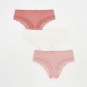 Majtki damskie - Reserved - Bawełniane majtki 3 pack - Pink - miniaturka - grafika 1