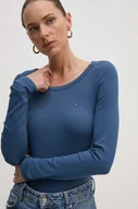 Bluzki damskie - Tommy Hilfiger longsleeve damski kolor niebieski - miniaturka - grafika 1