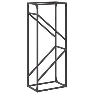 vidaXL Stojak na drewno opałowe, czarny, 40x25x100 cm - Wózki magazynowe - miniaturka - grafika 1