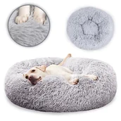 Legowiska dla psów - LEGOWISKO PSA KOTA WŁOCHATE PUSZYSTE POSŁANIE 65CM JASNY SZARY - miniaturka - grafika 1