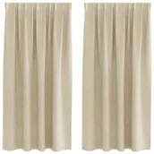 Zasłony - Zasłony vidaXL Kremowe Poliester 140 x 175 cm Lekki Firany - miniaturka - grafika 1