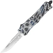 Noże - Nóż Sprężynowy Cobratec OTF Medium CTK-1 Drop-Point Serrated - Blue Cobra Skin - miniaturka - grafika 1