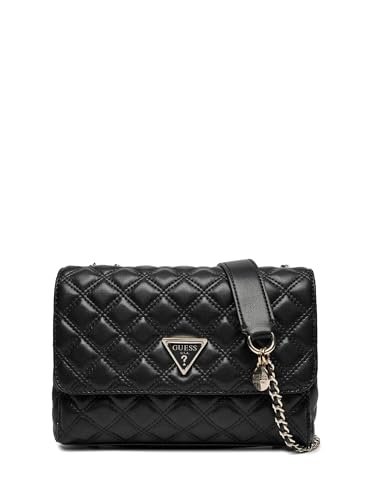 GUESS Women GIULLY 2 CMPRTMNT CNVRTBLE FLP Hand Bag, czarny