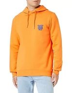 Bluzy męskie - Koton Męska bluza z kapturem Bedrucktes, pomarańczowa (202), L, Pomarańczowy (202), L - miniaturka - grafika 1