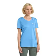 Koszulki i topy damskie - T-shirt damski Jack Wolfskin CROSSTRAIL T WOMEN mid blue - S - miniaturka - grafika 1