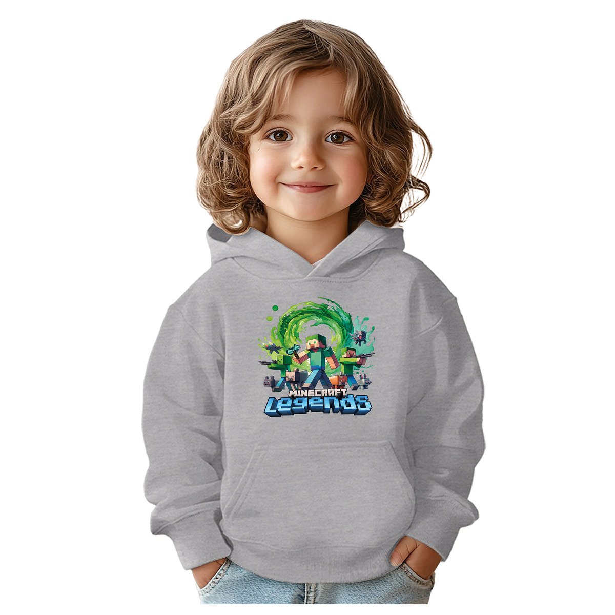 BLUZA DZIECIĘCA MINECRAFT LEGENDS 146-152 Z KAPTUREM BAWEŁNIANA JAKOŚĆ