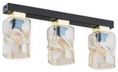 Lampy sufitowe - Lemir Meru plafon na listwie 3 pł. / czarny matowy + złoty + bursztyn O2963 P3 CZA + ZL O2963 P3 CZA + ZL - miniaturka - grafika 1