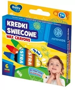 Astra, Kredki świecowe okrągłe 14/85 mm Super Jumbo Baby, 6 szt. - Kredki, ołówki, pastele i pisaki - miniaturka - grafika 1