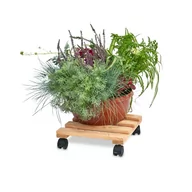 Kwietniki - Podstawek drewniany kwadratowy, kwietnik 30x30x8 cm - miniaturka - grafika 1