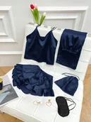 Piżamy damskie - ekskluzywna PIŻAMA satynowa modny i wygodny KOMPLET na lato ROZMIAR M 21 - miniaturka - grafika 1