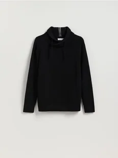 Reserved - Sweter z szerokim golfem - czarny - Swetry męskie - miniaturka - grafika 1
