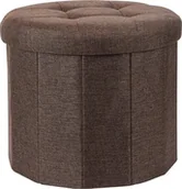 Pufy i podnóżki - Home Styling Collection Pufa z pikownym siedziskiem OTTOMAN, Ø 45 x 39 cm, kolor szary - miniaturka - grafika 1