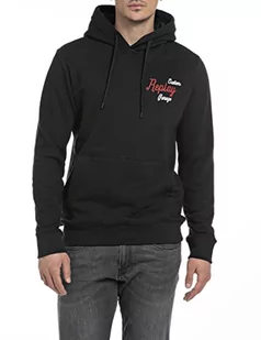 Replay Męska bluza z kapturem M6569B.000.21842, czarna, M - Bluzy męskie - miniaturka - grafika 1