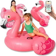 Zabawki do kąpieli - DUŻY MATERAC WODNY DO PŁYWANIA DO WODY Flaming INTEX – Atrakcja Plażowa 147×140 cm + EBOOK-1 - miniaturka - grafika 1