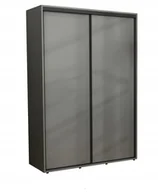 Szafy - Nowoczesna Szafa Przesuwna Iga CzarneOkucia 140x242 Antracyt /Różne Wymiary - miniaturka - grafika 1