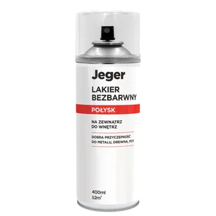 Lakier spray 0.4 l bezbarwny połysk Jeger - Farby i lakiery w sprayu - miniaturka - grafika 1