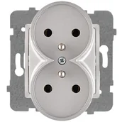 Gniazdka elektryczne - Gniazdo wtyczkowe podwójne z uziemieniem bez ramki rosa GP-2QZ/M - miniaturka - grafika 1