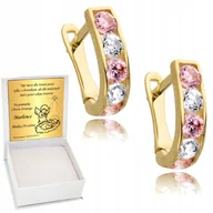 Biżuteria dla dzieci - Złote Kolczyki 333 Dziecięce Cyrkonie na Chrzest - miniaturka - grafika 1