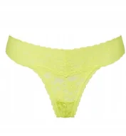 Majtki damskie - GUESS ŻÓŁTE KORONKOWE STRINGI DAMSKIE Z KWIATOWYM WZOREM L GNA - miniaturka - grafika 1
