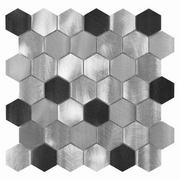 Płytki ceramiczne - Mozaika ceramiczna Allumi grey hexagon mix 30x30 cm - miniaturka - grafika 1