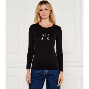 Armani Exchange Bluzka Regular Fit - Bluzki damskie - miniaturka - grafika 1