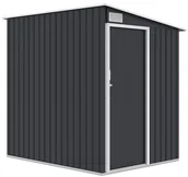 Altany ogrodowe - Domek narzędziowy JASPER 150x194cm Cold Grey, metalowy, z pojedynczymi drzwiami, wentylowany, schowek na narzędzia ogrodowe i sprzęt Hardmaister - miniaturka - grafika 1