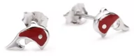 Akcesoria i dodatki do ubrań dla dzieci - Pasionista dziecięce kolczyki delfiny Czerwony 925 srebro wysokiej próby 603681 603681 - miniaturka - grafika 1