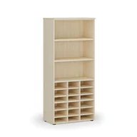 Regały biurowe - Regał sortujący PRIMO WOOD, 1781 x 800 x 420 mm, 18 przegród, brzoza - miniaturka - grafika 1