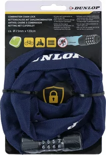 Zapięcie rowerowe łańcuch szyfr DUNLOP 120cm - Zabezpieczenia do roweru - miniaturka - grafika 2