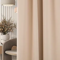 Zasłony - Zasłona zaciemniająca na taśmie marszczącej kremowy beż 140 x 280cm 1 szt. - miniaturka - grafika 1