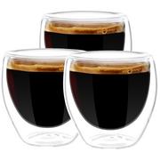 Szklanki - 3X Szklanka Termiczna Do Espresso Z Podwójnym Szkłem 80Ml Wessper Crystallatte, Espresso - miniaturka - grafika 1