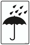 Systemy ekspozycyjne i znaki informacyjne - MA002 CHRONIĆ PRZED WILGOCIĄ, FN - FOLIA SAMOPRZYLEPNA; (75X100MM) - miniaturka - grafika 1