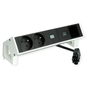 BACHMANN DESK2 2xUTE 1xUSB C 30W 1xCM 0.2m GST18 RAL9010 - Gniazdka elektryczne - miniaturka - grafika 1