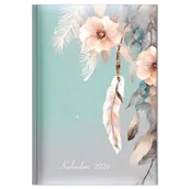 Kalendarze - Kalendarz 2026 tygodniowy A5 Piórko boho Sk1 - kalendarz - miniaturka - grafika 1