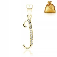 Biżuteria dla dzieci - ZŁOTA ZAWIESZKA WISIOREK LITERKA J POZŁACANA SREBRO PRÓBY 925/585 PREZENT - miniaturka - grafika 1